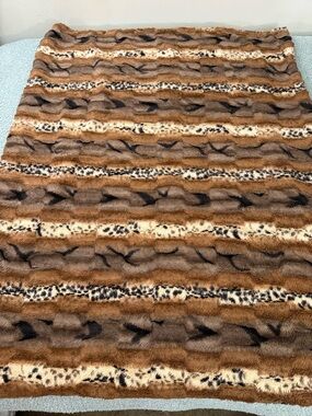 Super Soft Faux Fur Animal Print 50” X 60” Throw Blanket